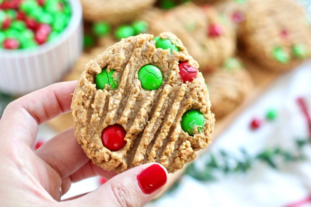 Easy 5 Ingredient M&M Christmas Cookies