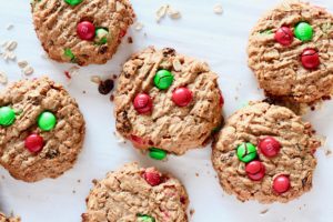 peanut butter oatmeal m&m cookies