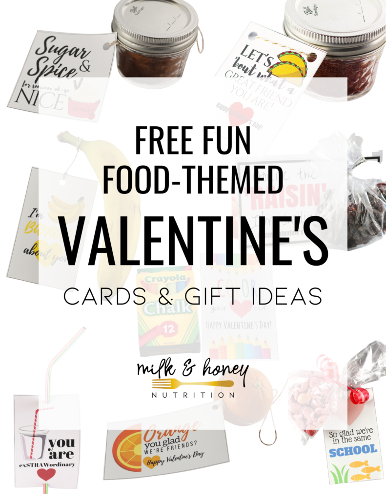 free printable Valentine's Day cards (funny food puns)