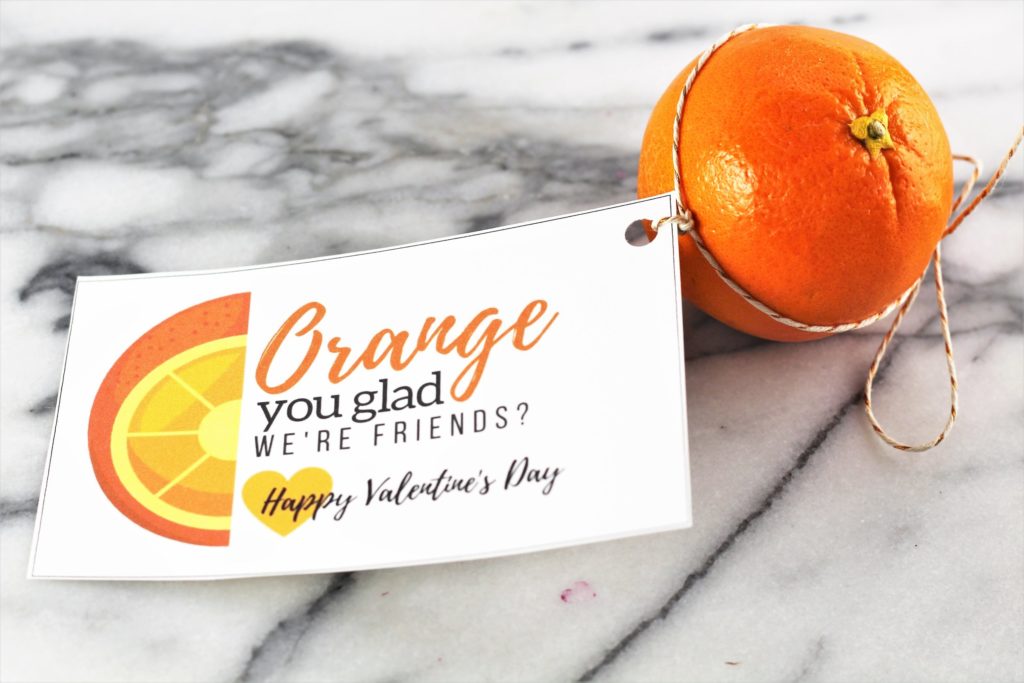 valentines day gift without candy orange you glad we're friends happy valentines day