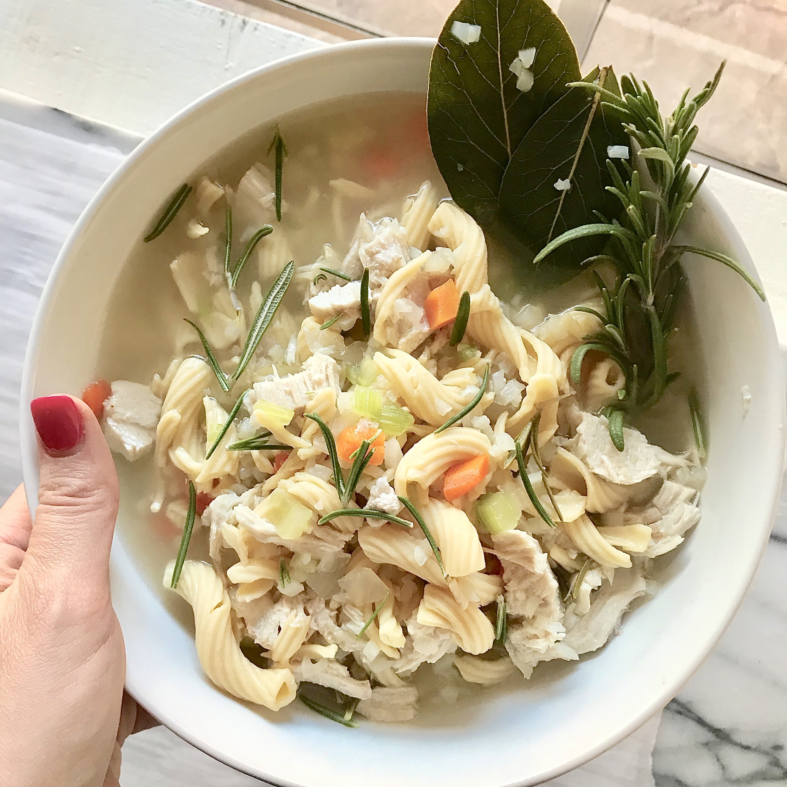  30 minute Chicken Noodle Veggie Soup 