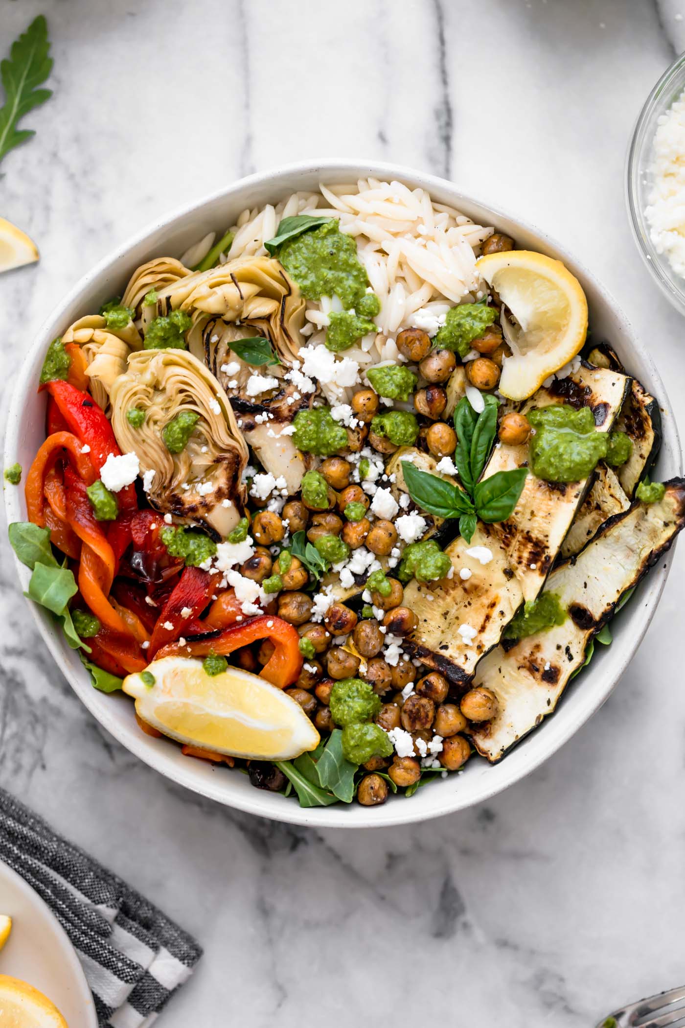   Pictured: Grilled Vegetable Primavera Bowls by Plays Well with Butter (48 Quick and Easy Meatless Meals for Busy People)  