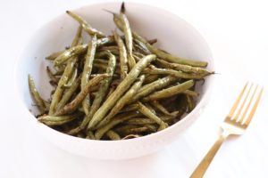 Basic Balsamic Green Beans in a white bowl