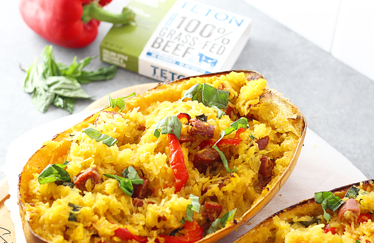  Creamy Red Pepper and Spaghetti Squash Bake 