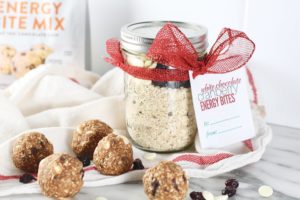 White Chocolate Cranberry Energy Bites recipe card