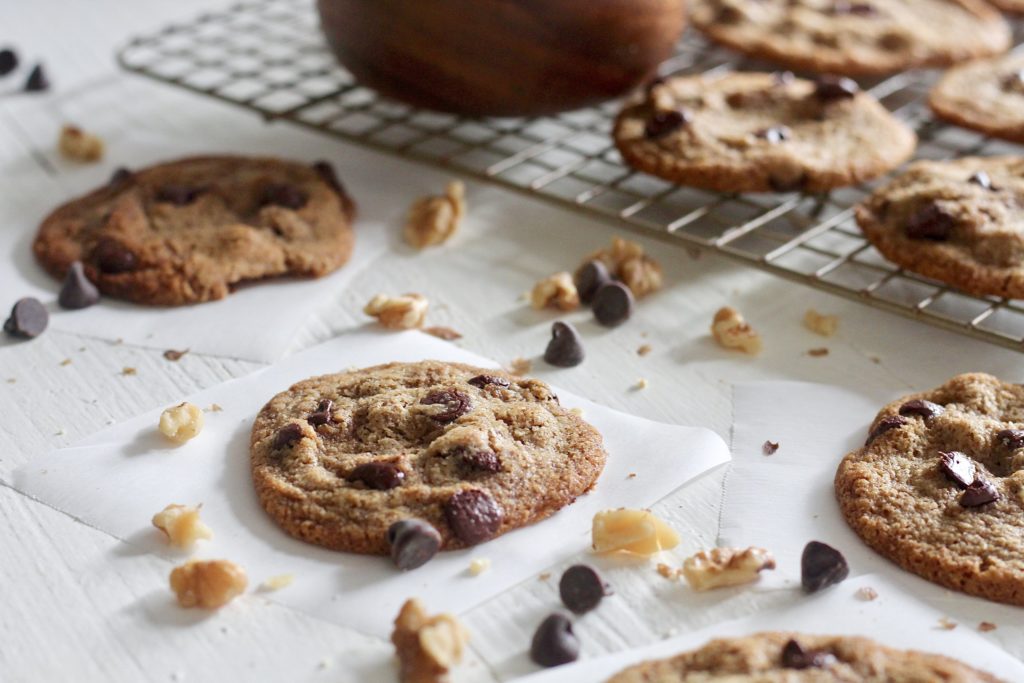 Grain Free Walnut Chocolate Chip Cookies