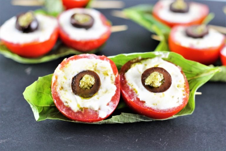 Halloween Caprese Eyeballs | Milk & Honey Nutrition