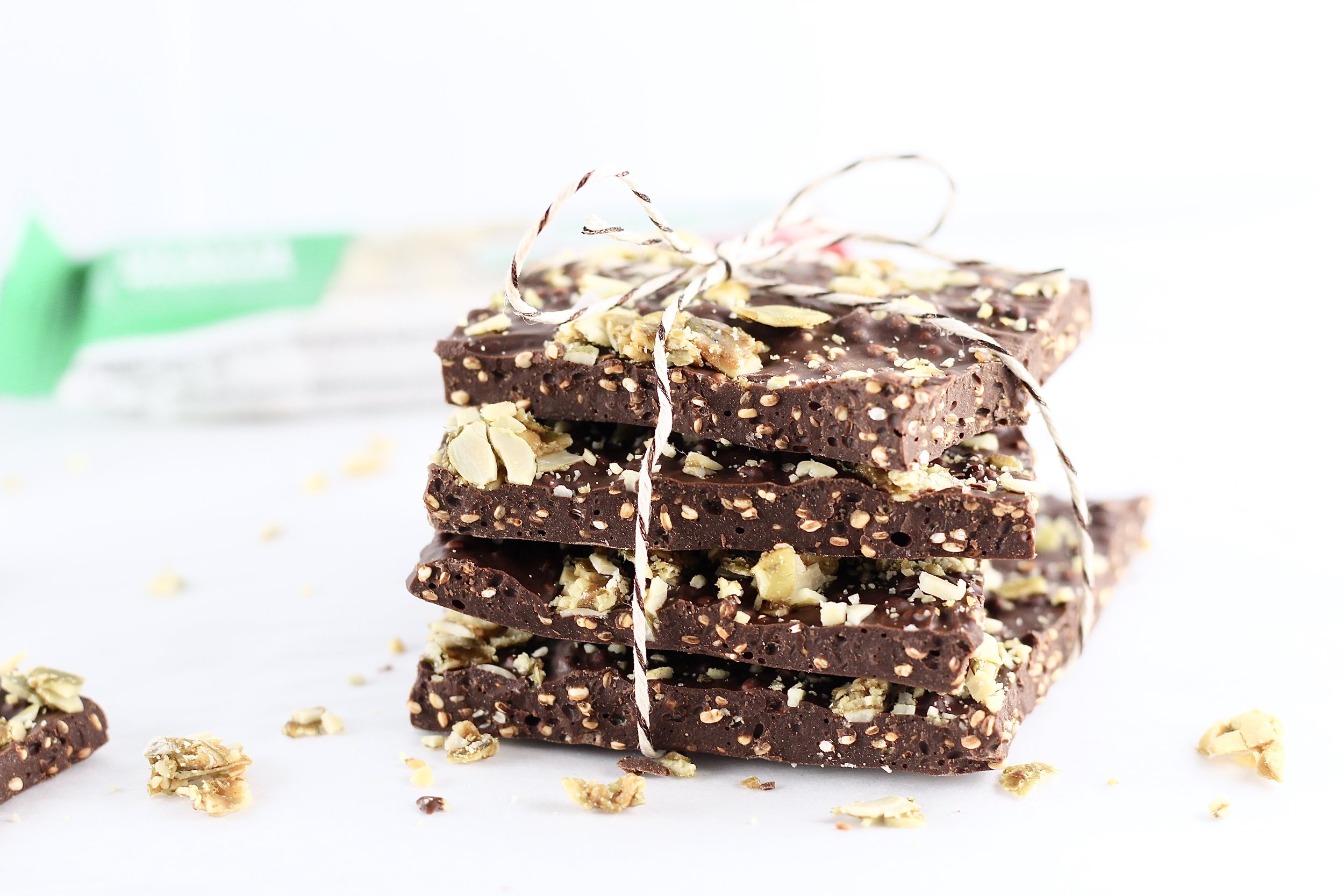 Homemade Chocolate Bark with Maple Pumpkin Seed Topping | Milk & Honey Nutrition Homemade Chocolate Bark with Maple Pumpkin Seed Topping