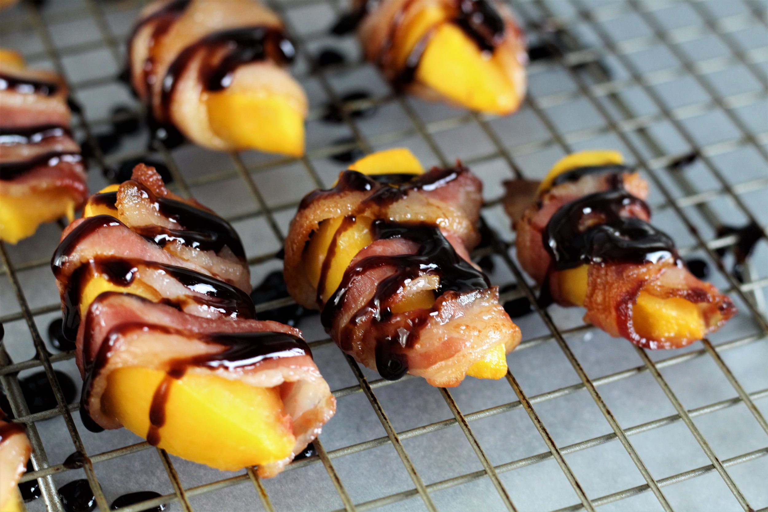  Bacon Wrapped Balsamic Peaches 