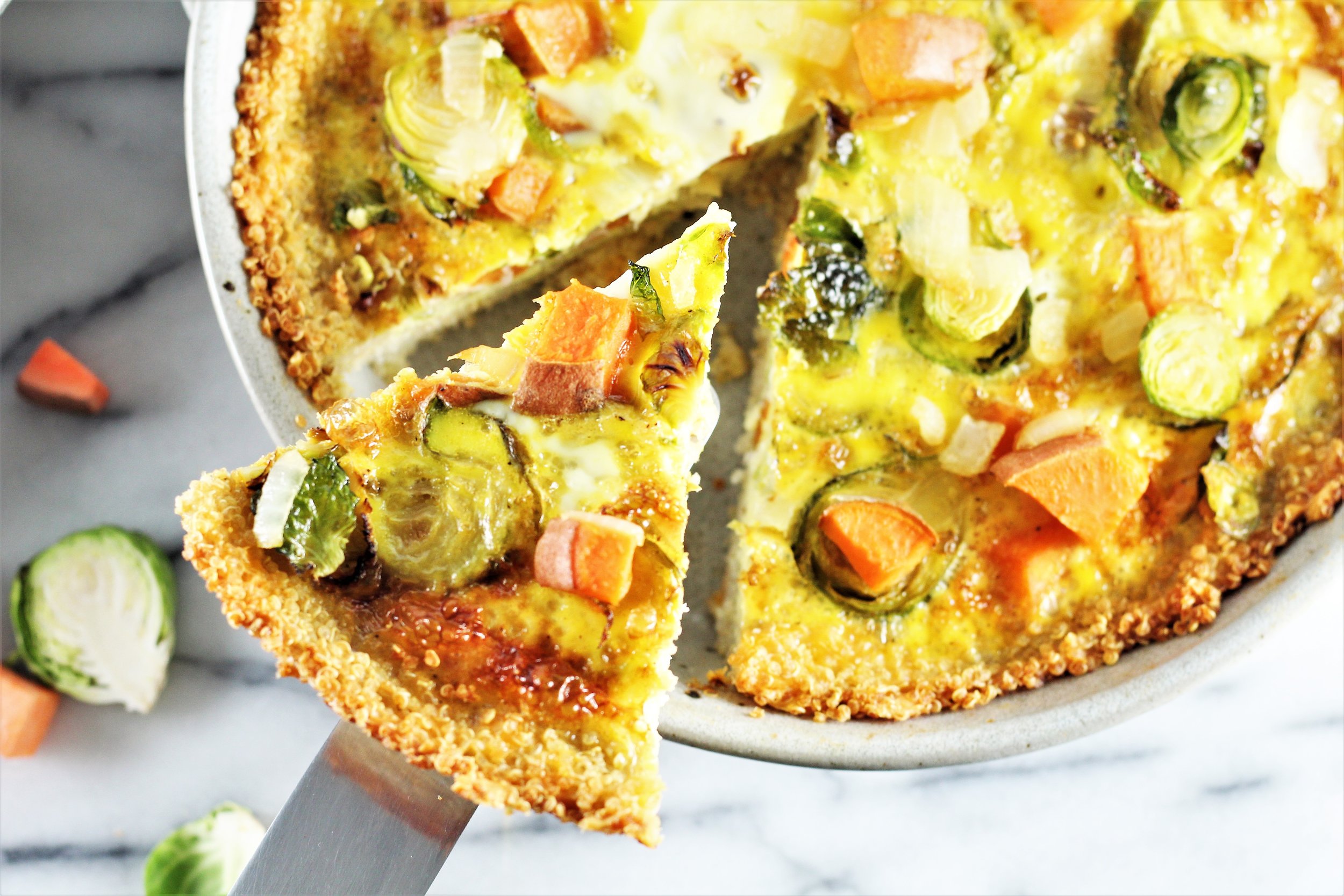 Flourless Quinoa and Vegetable Quiche | Milk & Honey Nutrition