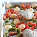 25-minute quick and easy sheet pan dinner with peppers and meat