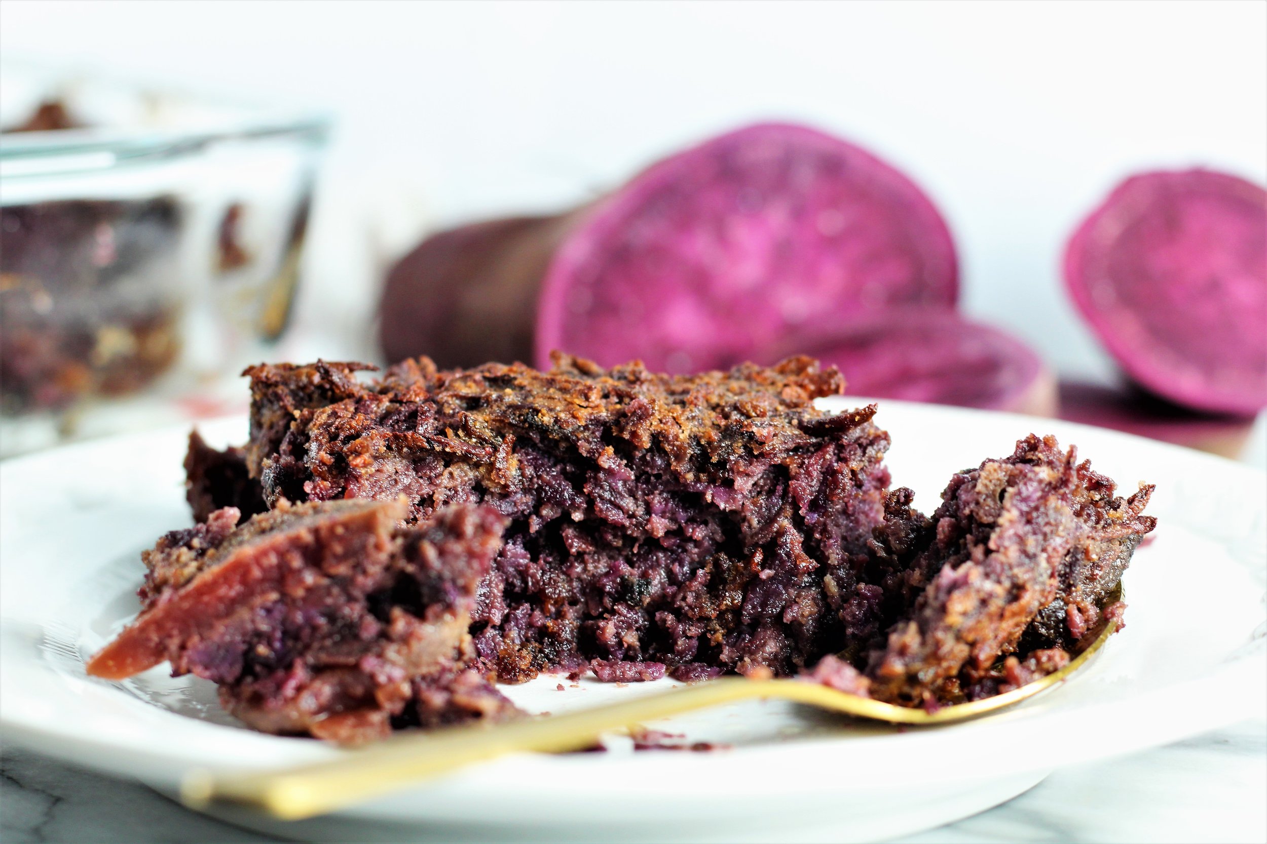  Roasted Purple Sweet Potato and Beet Souffle 