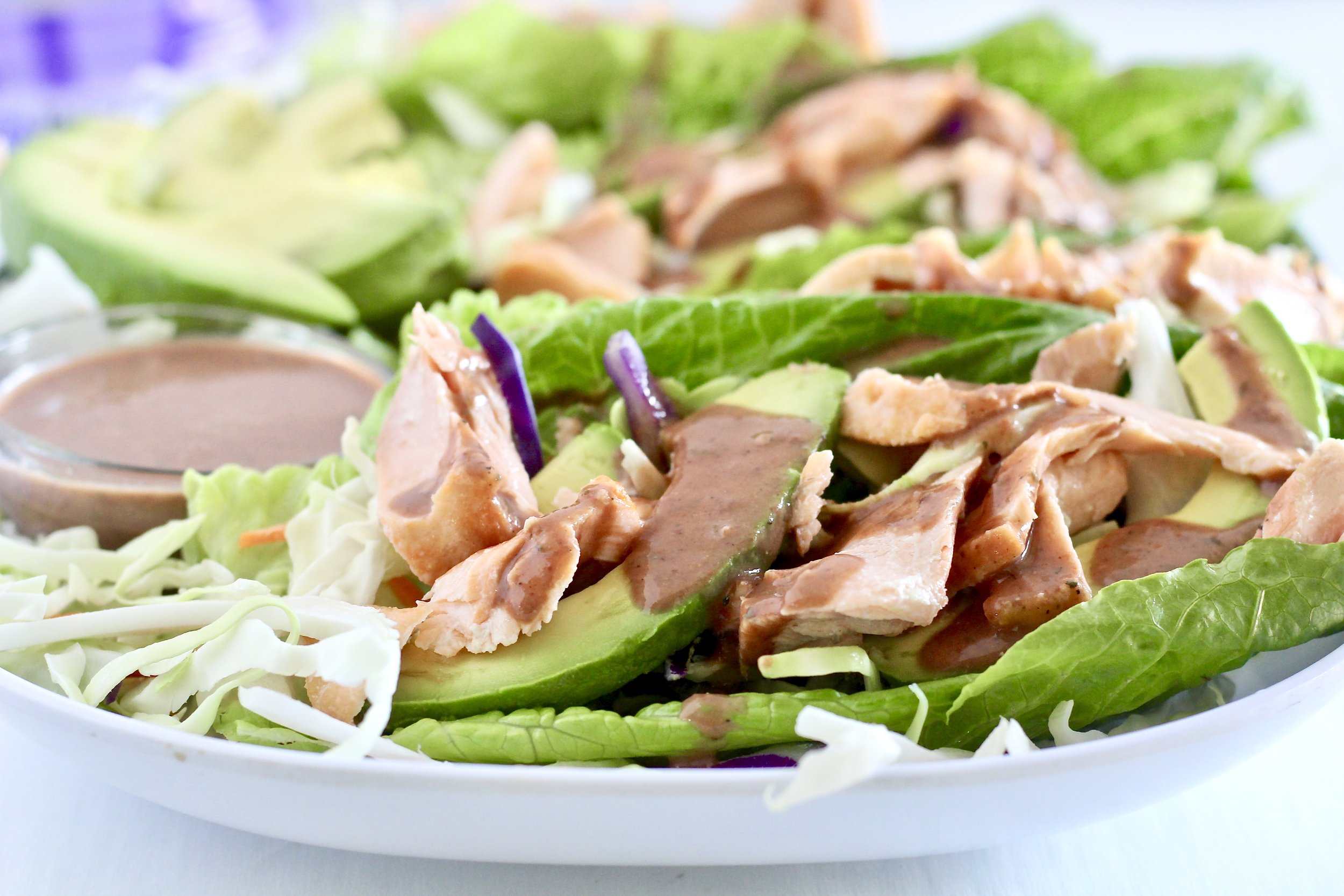  Salmon Lettuce Wraps with Spicy Black Bean Sauce 