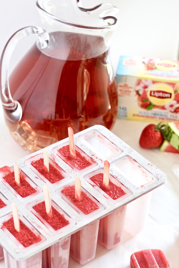  Strawberry Watermelon Iced Tea Pops 