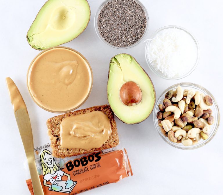 fat sources avocado nuts chia seeds peanut butter bobos