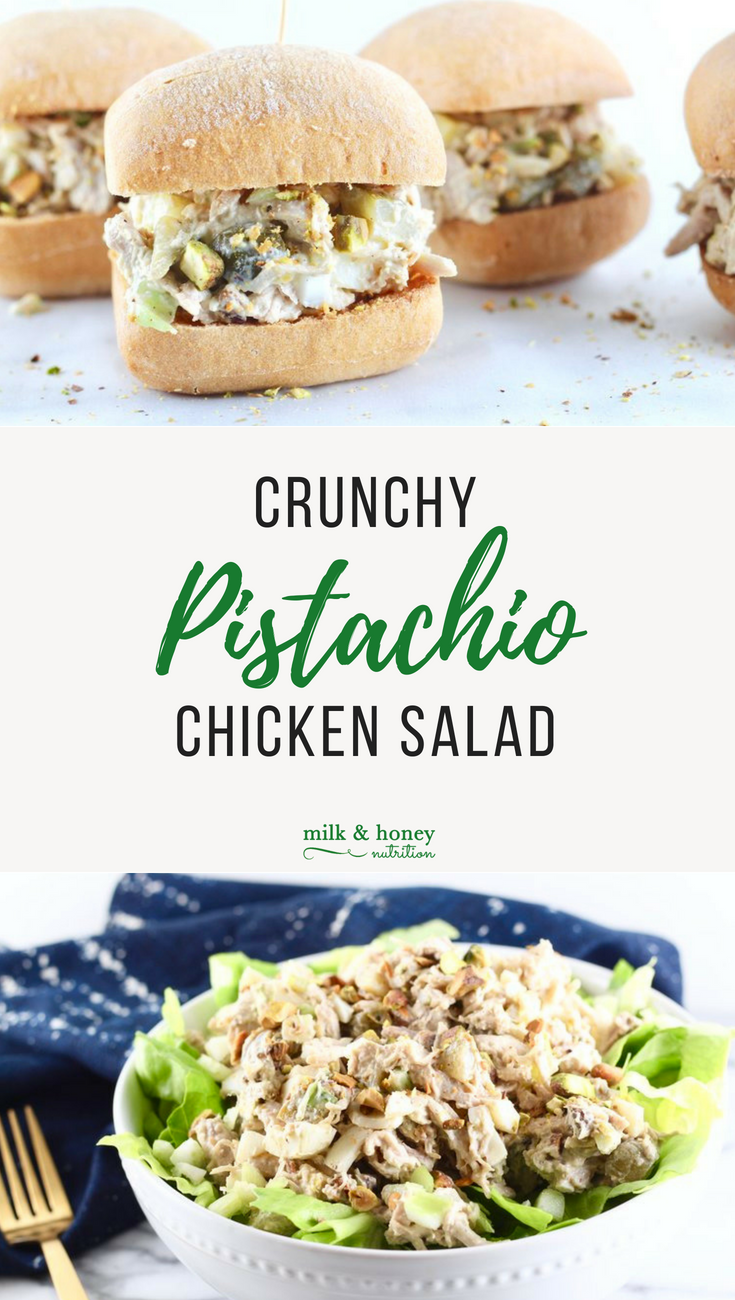 pistachio chicken salad pinterest graphic