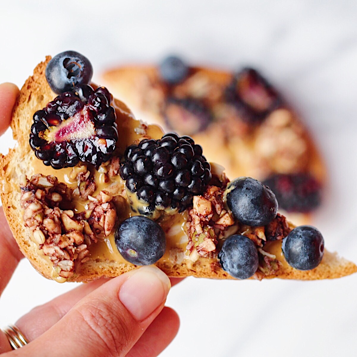  Pictured:  Berry and Nut Butter Toast  