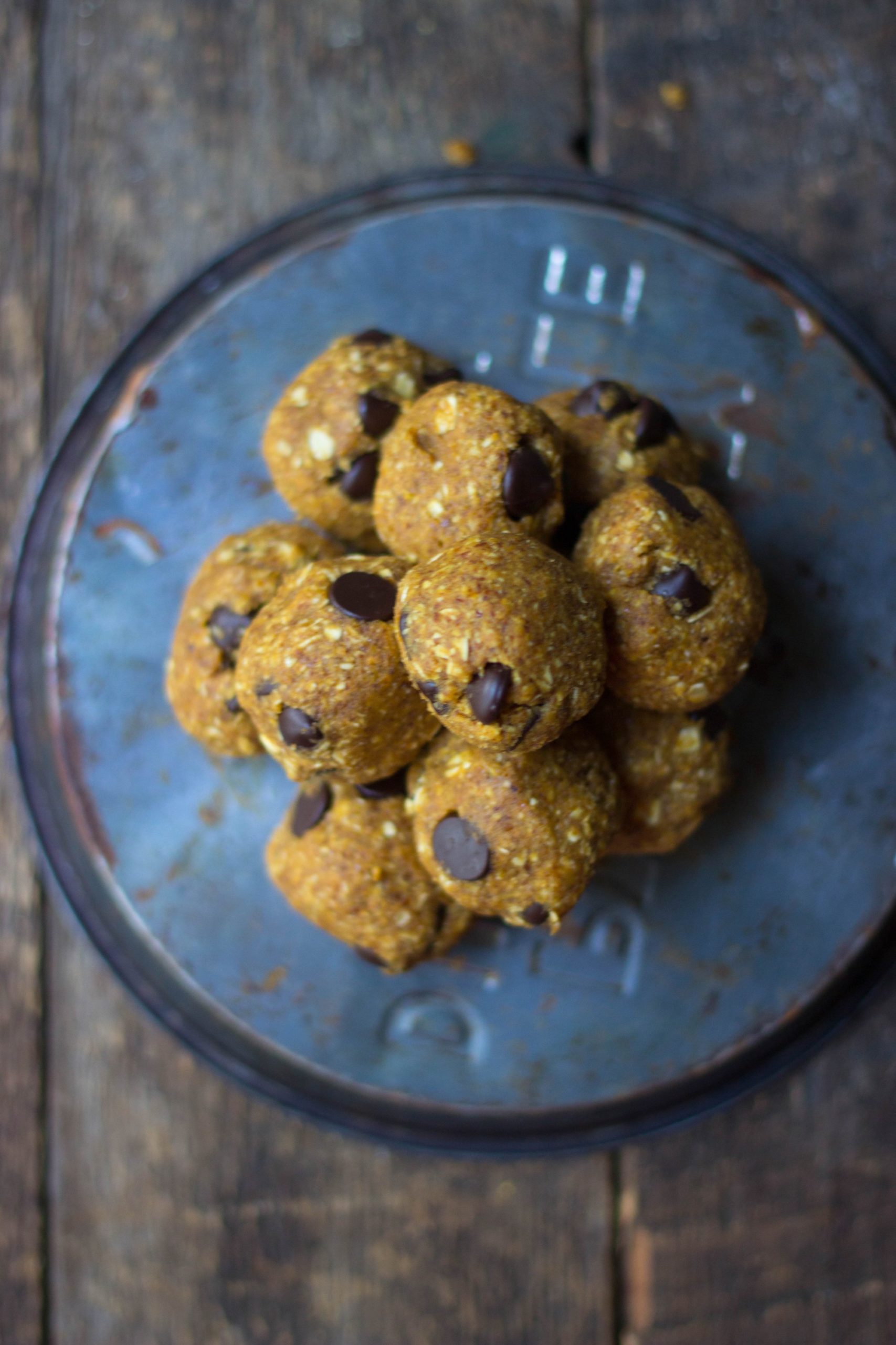  Pumpkin Chocolate Chip Cookie Dough Bites from Julie Andrews at The Gourmet RD 