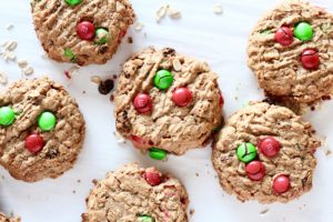 5 ingredient christmas cookies with M&Ms