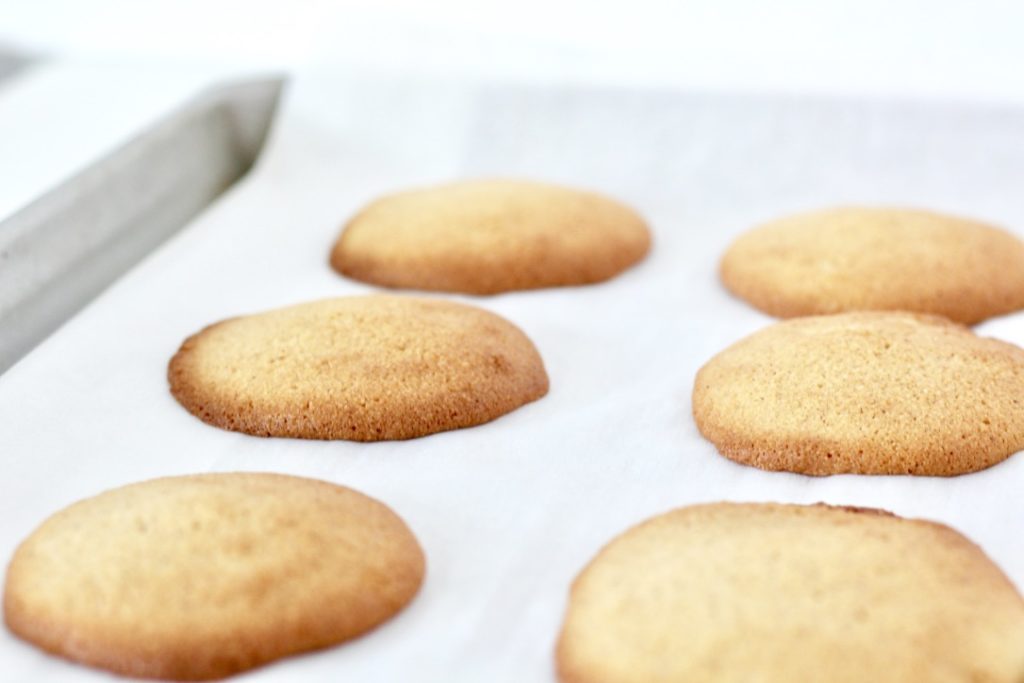 low carb sugar cookies on parchment paper