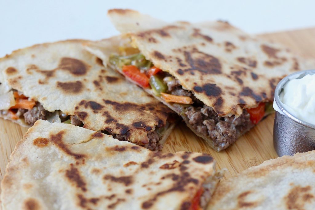 Cheesy Veggie & Ground Beef Quesadillas 2 | Milk & Honey Nutrition ground beef quesadillas