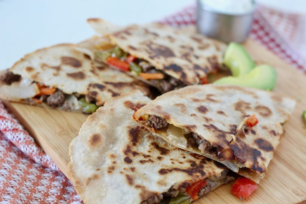 Cheesy Veggie & Ground Beef Quesadillas 5 | Milk & Honey Nutrition ground beef quesadillas