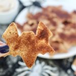 cinnamon sugar tortilla chip in bat shape
