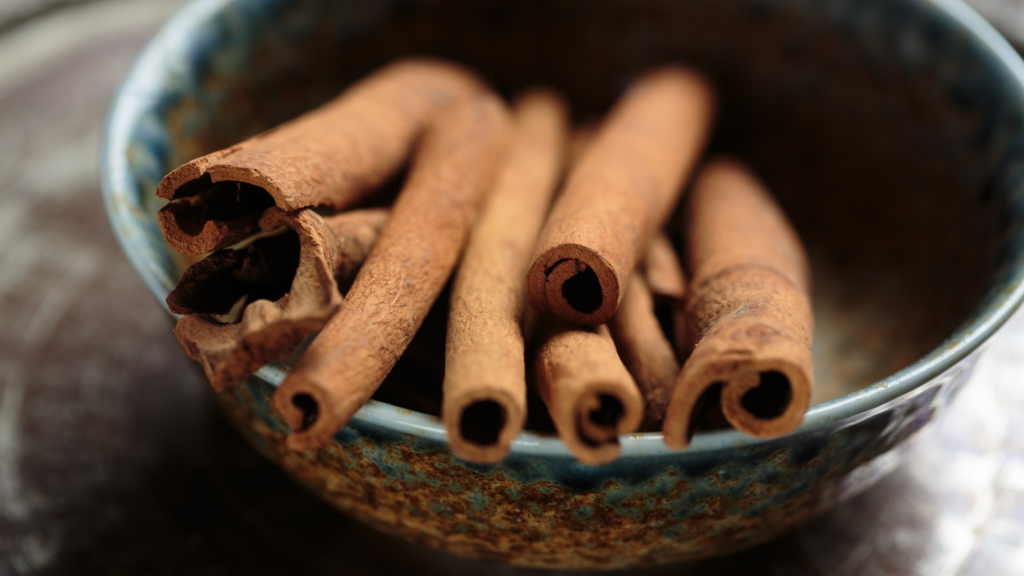 cinnamon sticks in a bowl