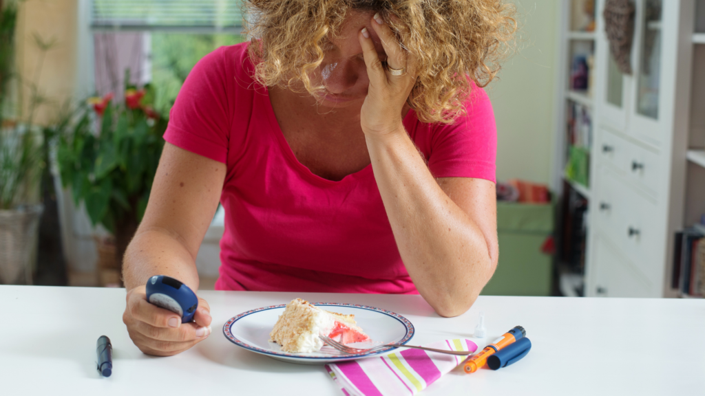 woman upset about blood sugar