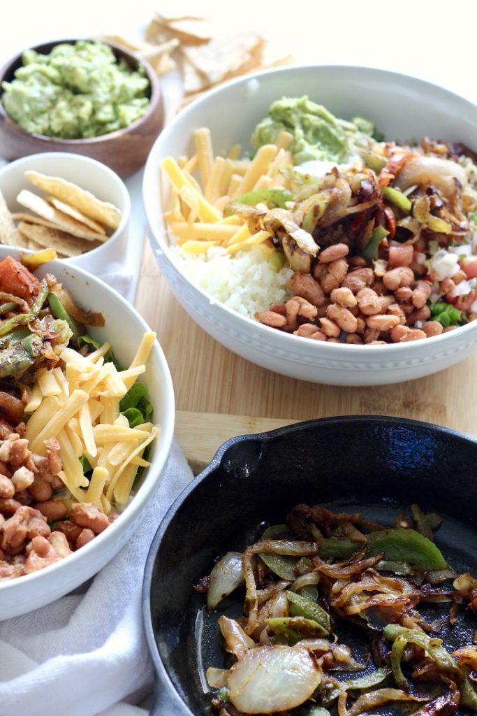 low carb burrito bowls with toppings