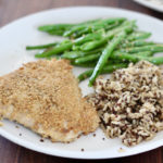 cod filet with rice and green beans