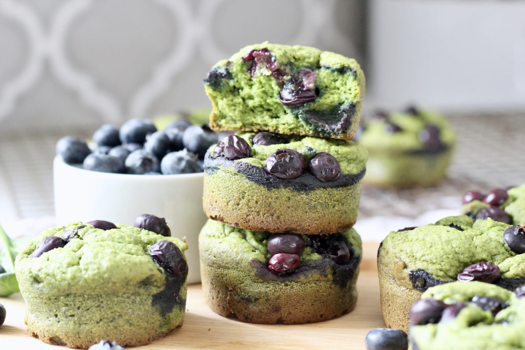 soinach blender muffins with blueberries