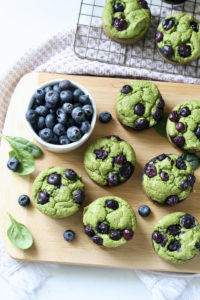 spinach blender muffins with blueberries