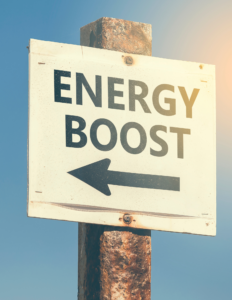 sign reading energy boost with arrow