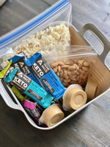 bucket of on the go diabetes snacks munkpack keto granola bars