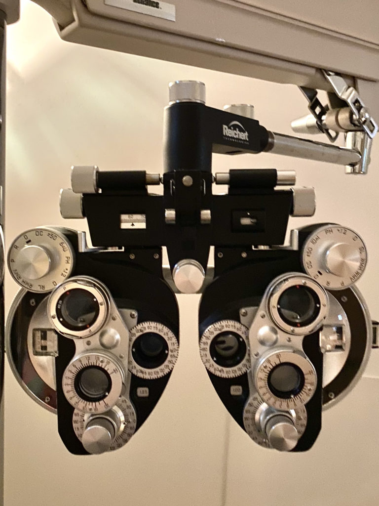 routine eye exam equipment