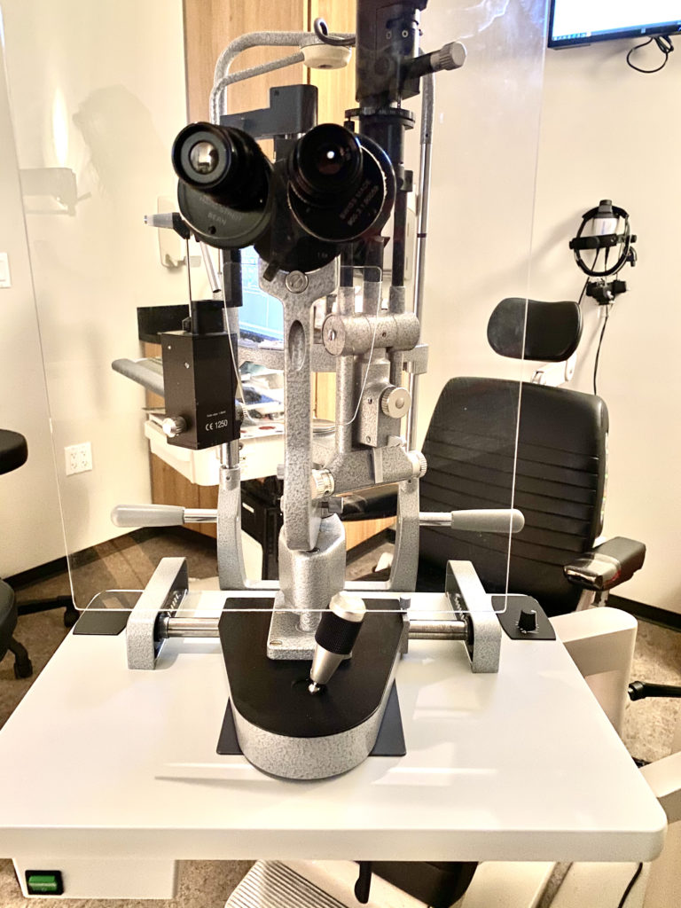 routine eye exam equipment