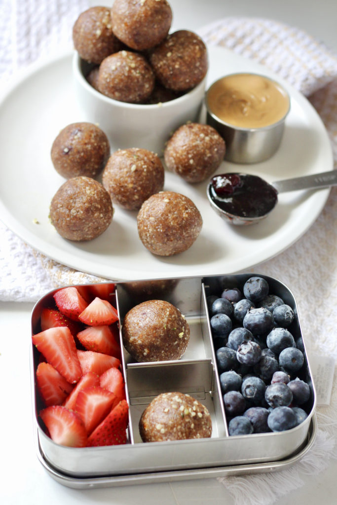 afternoon snack with pb&j bites