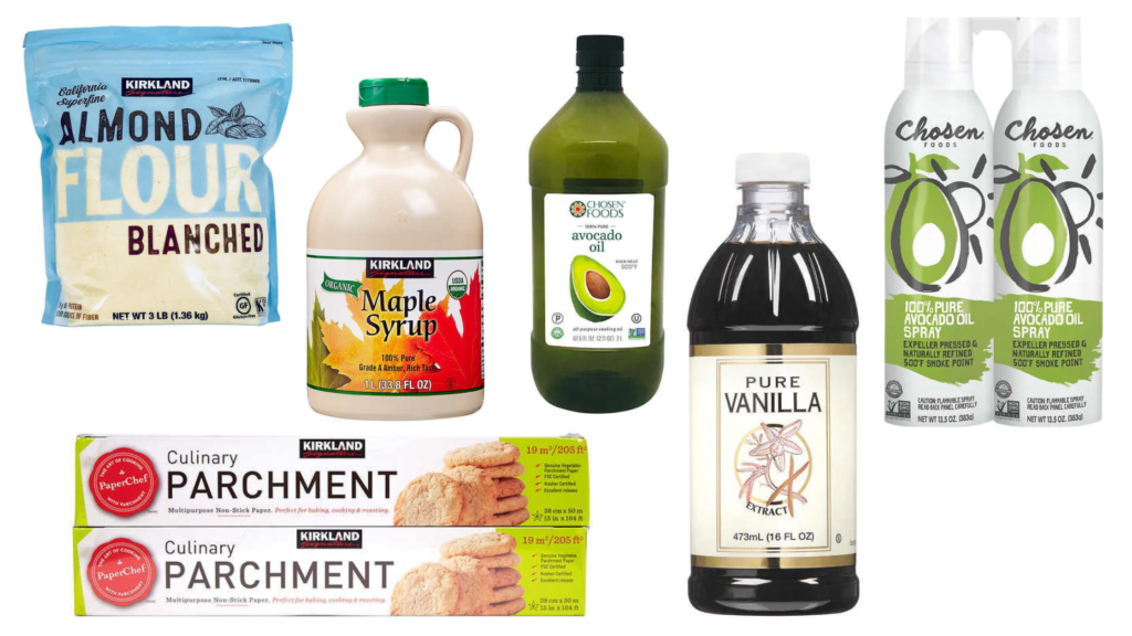 costco shopping list kirkland almond flour kirkland maple syrup chosen foods avocado oil chosen foods avocado oil spray costco vanilla extract kirkland parchment paper