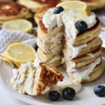 lemon ricotta pancakes with blueberries