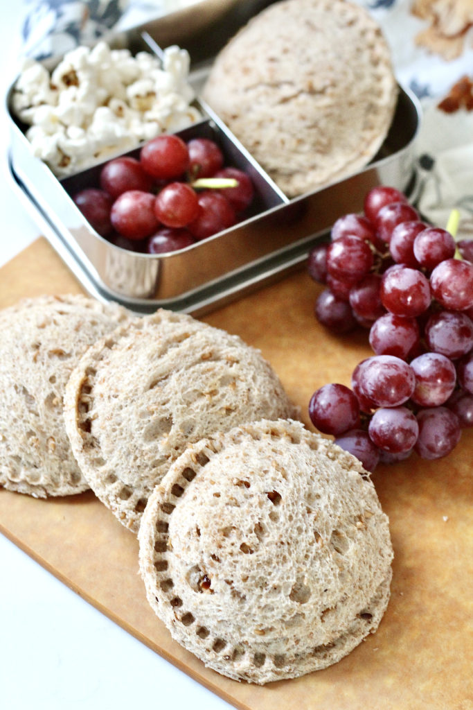 homemade uncrustables lunchbox 7 | Milk & Honey Nutrition homemade uncrustables in school lunch stainless steel bento box