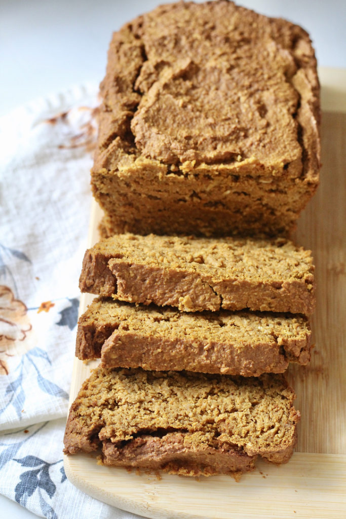 sliced gluten free pumpkin bread low carb pumpkin bread