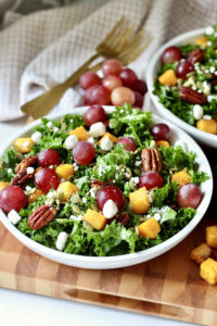 harvest salad with butternut squash grapes goat cheese and pecans