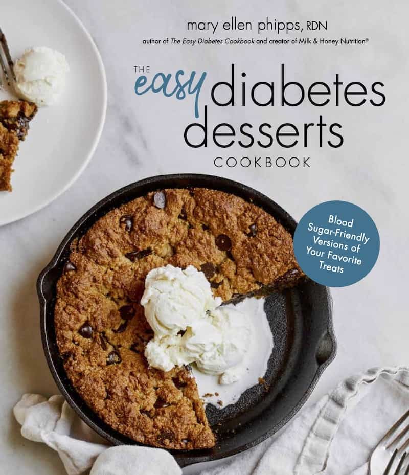 the easy diabetes dessert cookbook vertical image