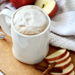 apple crisp macchiato low sugar in white mug