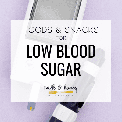 snacks for low blood sugar graphic