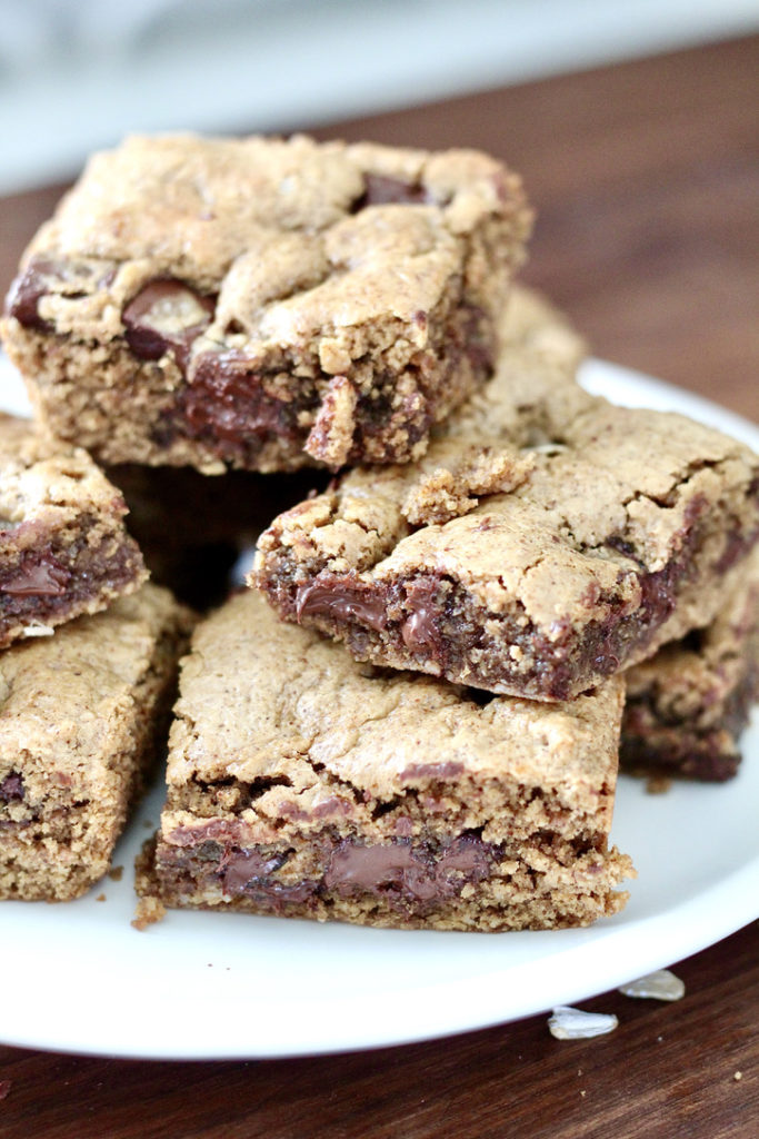 chocolate chip almond butter bars for breakfast