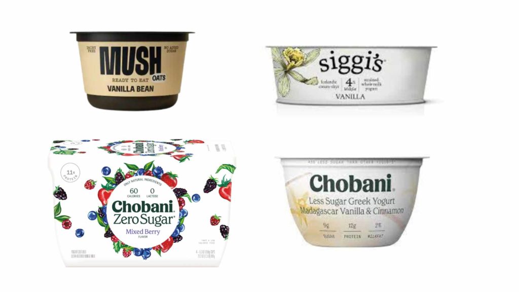 packaged snacks for diabetes spoons | Milk & Honey Nutrition packaged snacks for diabetes eat with a spoon mush overnight oats chocbani yogurt siggi's yogurt