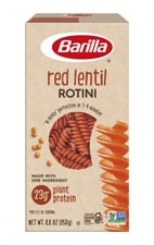 barilla red lentil rotini low carb pasta