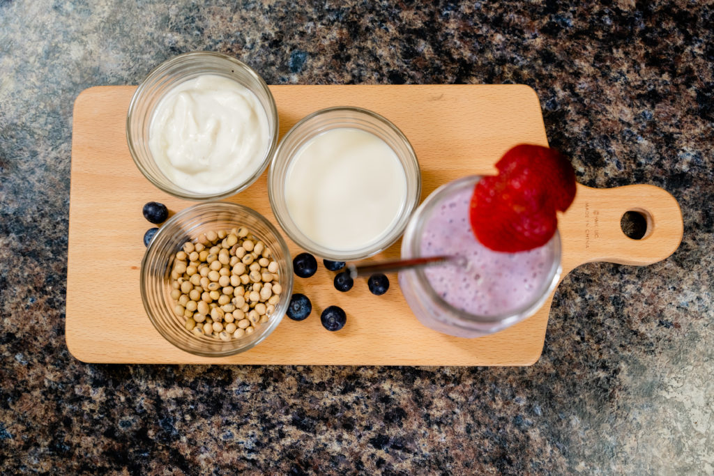 soymilk and soy yogurt with blueberry smoothie soy recipe